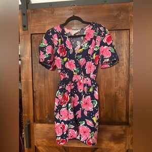 Reformation Floral Dress - Pink and Navy
